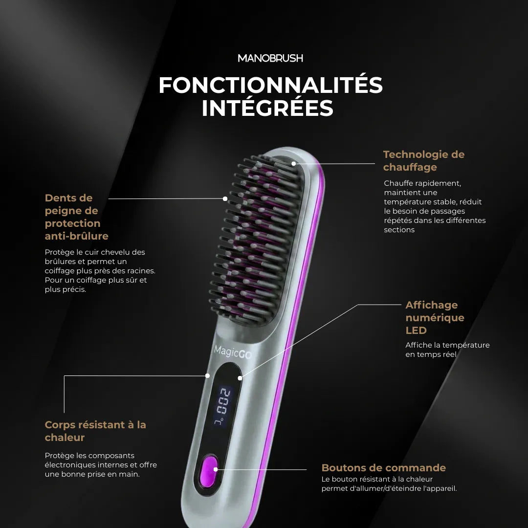 MagicGo™ - Brosse cheveux lissante